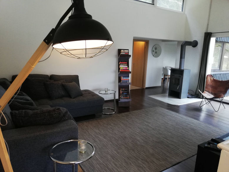 De woonkamer van het vakantiehuis in Sauerland